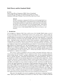Field Theory and the Standard Model