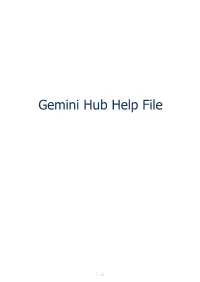 Gemini Hub Help File