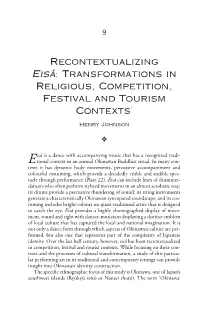 Recontextualizing Eisa-: Transformations in Religious, Competition, Festival and Tourism Contexts1