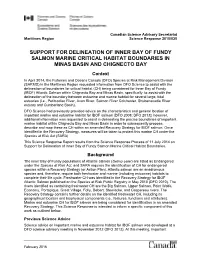 Support for Delineation of Inner Bay of Fundy Salmon Marine Critical Habitat Boundaries in Minas Basin and Chignecto