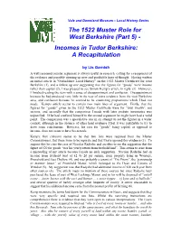 The 1522 Muster Role for West Berkshire (Part 5)