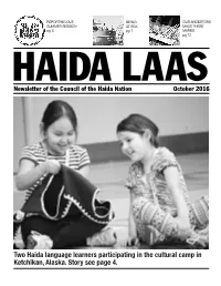 Two Haida Language Learners Participating in the Cultural Camp in Ketchikan, Alaska. Story See Page 4