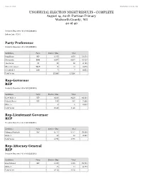 08-14-2018 Election Summary