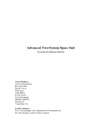 Advanced Two-System Space Suit University of California, Berkeley