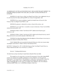 BART Proof of Payment Ordinance