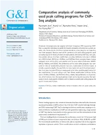 Comparative Analysis of Commonly Used Peak Calling Programs for Chip