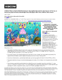 CORRECTING and REPLACING Nickelodeon's Spongebob