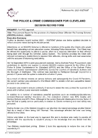 Decision 2021-00270697 – Procurement Report for the Provision of a National Driver Offender Re-Training Scheme