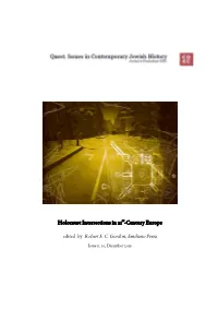 Holocaust Intersections in 21St-Century Europe