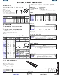 Punches, Drill Bits and Tool Sets