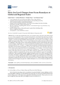 Steric Sea Level Changes from Ocean Reanalyses at Global and Regional Scales