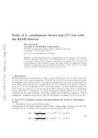 Study of KS Semileptonic Decays and CPT Test with the KLOE Detector