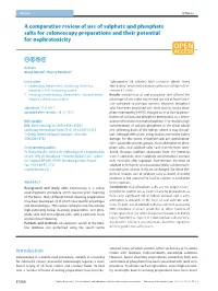 A Comparative Review of Use of Sulphate and Phosphate Salts for Colonoscopy Preparations and Their Potential for Nephrotoxicity