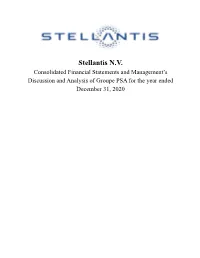 Consolidated FS and MD and a Groupe PSA December 31