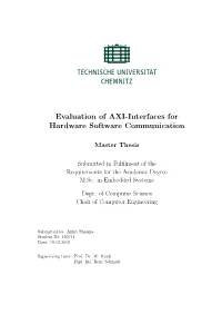 Evaluation of AXI-Interfaces for Hardware Software Communication