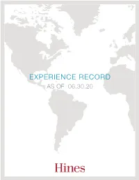 Experience Record As of 06.30.20