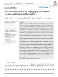 Host Population Genetics and Biogeography Structure the Microbiome of the Sponge Cliona Delitrix