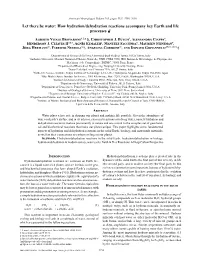 How Hydration/Dehydration Reactions Accompany Key Earth and Life Processes 
