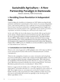 Sustainable Agriculture – a New Partnership Paradigm in Dantewada Harsh Jaiswal, TERI University 1