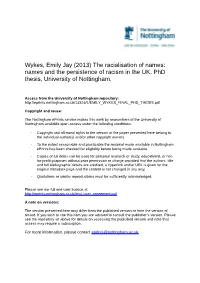 The Racialisation of Names: Names and the Persistence of Racism in the UK