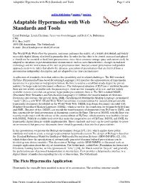 Adaptable Hypermedia with Web Standards and Tools Page 1 of 8