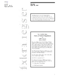 Code of Federal Regulations GPO Access