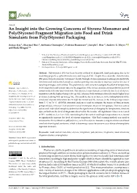 Fragment Migration Into Food and Drink Simulants from Poly(Styrene) Packaging