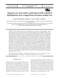 Impacts of a Non-Native Gastropod with a Limited Distribution; Less Conspicuous Invaders Matter Too