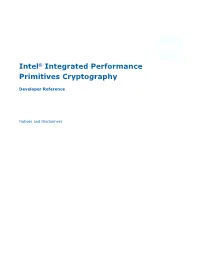 Intel® Integrated Performance Primitives Cryptography