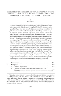 Reefer Madness in Federal Court: an Overview of How Federal Courts Are Dealing with Cannabis Litigation and Why It Is Necessary to “Dig Into the Weeds”