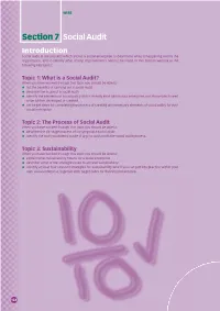 Section 7 Social Audit