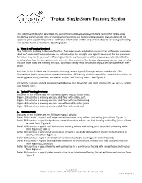 Typical Single-Story Framing Section