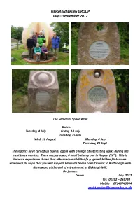 UERSA WALKING GROUP July – September 2017