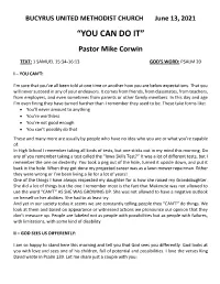 “YOU CAN DO IT” Pastor Mike Corwin
