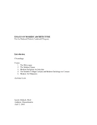 ESSAYS on MODERN ARCHITECTURE for the National Historic Landmark Program