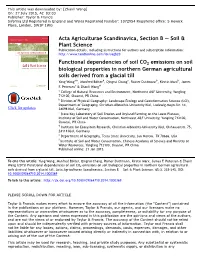 Functional Dependencies of Soil CO2 Emissions on Soil Biological Properties in Northern German Agricultural Soils Derived from A