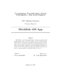 Hitchride Ios App