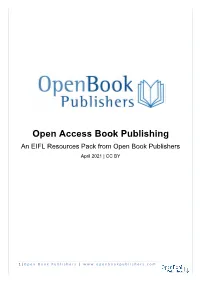 Open Access Book Publishing an EIFL Resources Pack from Open Book Publishers April 2021 | CC BY