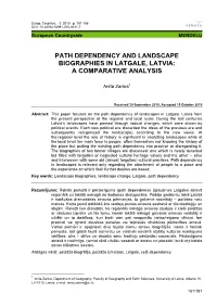 Path Dependency and Landscape Biographies in Latgale, Latvia: a Comparative Analysis