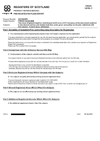 Registers of Scotland Level 3 Property Reports Service Pre-Registration Plans Report