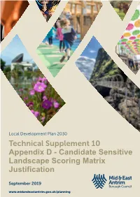Technical Supplement 10 Appendix D - Candidate Sensitive Landscape Scoring Matrix Justification