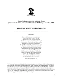 Anarchism: What It Really Stands For