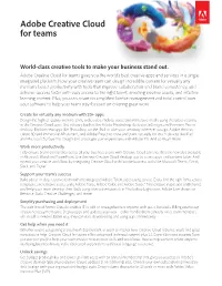 Creative Cloud Team Overview