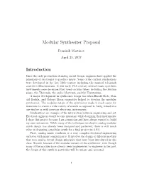 Modular Synthesizer Proposal