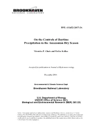 On the Controls of Daytime Precipitation in the Amazonian Dry Season