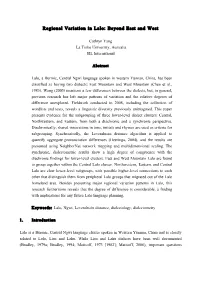 Regional Variation in Lalo: Beyond East and West