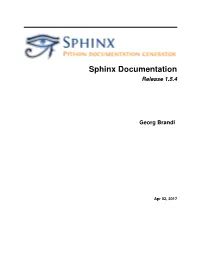 Sphinx Documentation Release 1.5.4