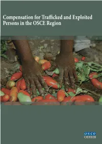 Compensation for Trafficked and Exploited Persons in the OSCE Region