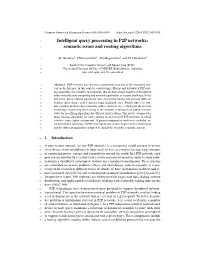 Intelligent Query Processing in P2P Networks