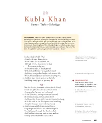 Kubla Khan Samuel Taylor Coleridge